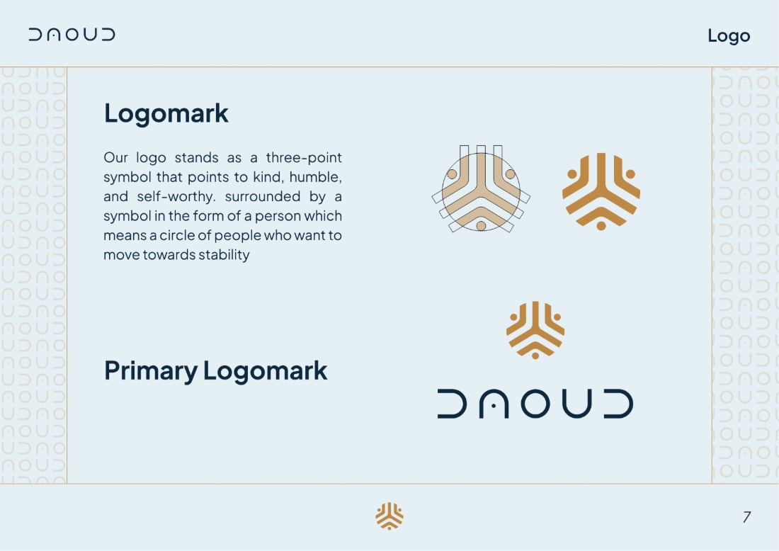 DAOUD brand guideline, page 7: Logomark