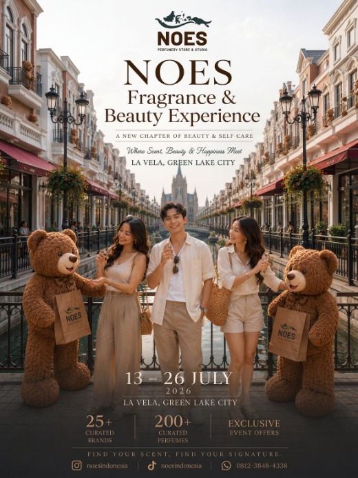 NOES Fragrance and Beauty Experience event poster at La Vela, Green Lake City