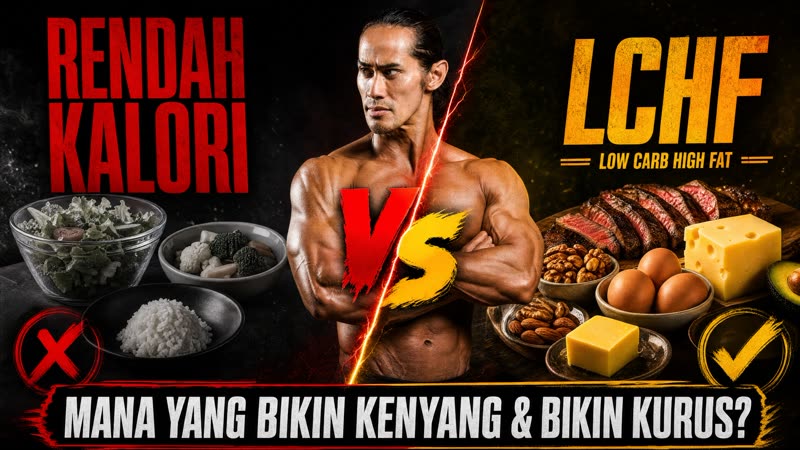 RAI Digital Class YouTube thumbnail: Rendah Kalori vs LCHF diet comparison